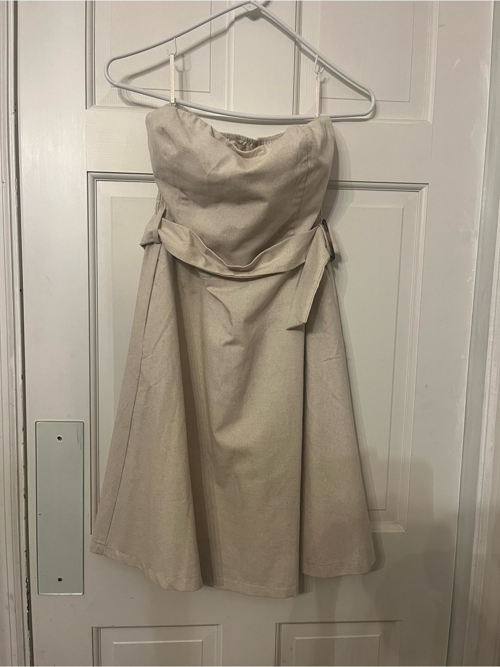 Monteau Strapless A-Line Dress in Cream